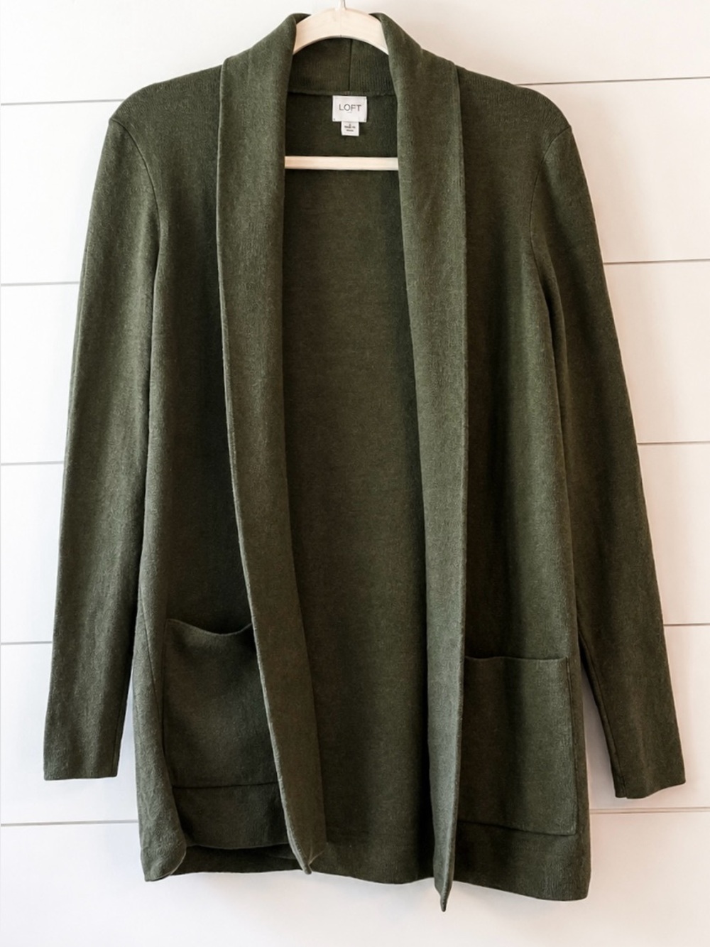 J.Crew Cotton Open Front Cardigan Sweater Olive Green Size XXS